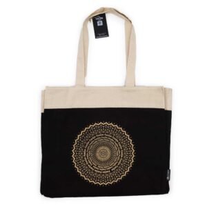 Oversized Tote Bag Chocolate Stonewash 14oz - Freedom Mandala